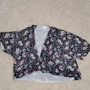 Black floral cardigan
